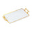 Serving Tray with Handles Rectangular Cosmetic Storage for Desk Office Hotel clear golden