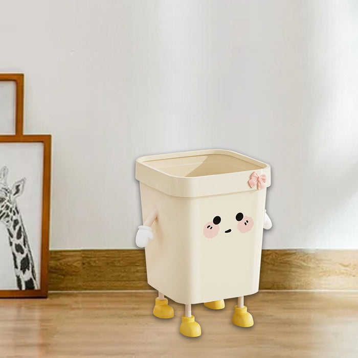 Trash Can Simple Rubbish Can Kitchen Waste Basket for Restroom Office Garage L Standing