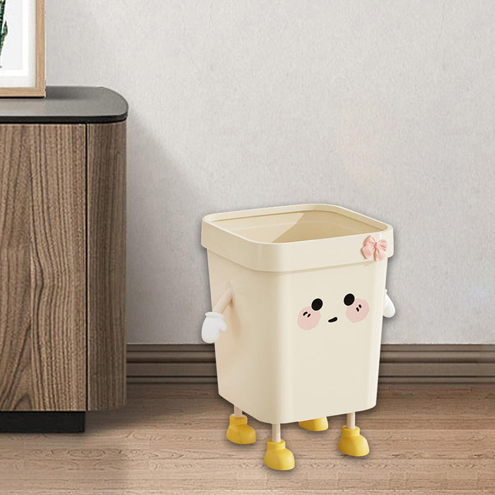 Trash Can Simple Rubbish Can Kitchen Waste Basket for Restroom Office Garage L Standing