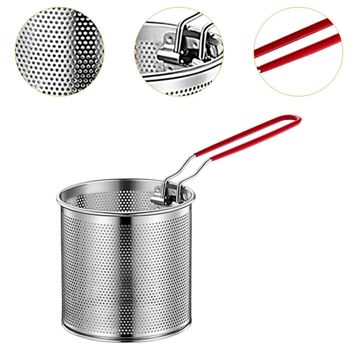 Stainless Steel Fry Basket Deep Frying for Chicken Wing French Fries Serving 12cm