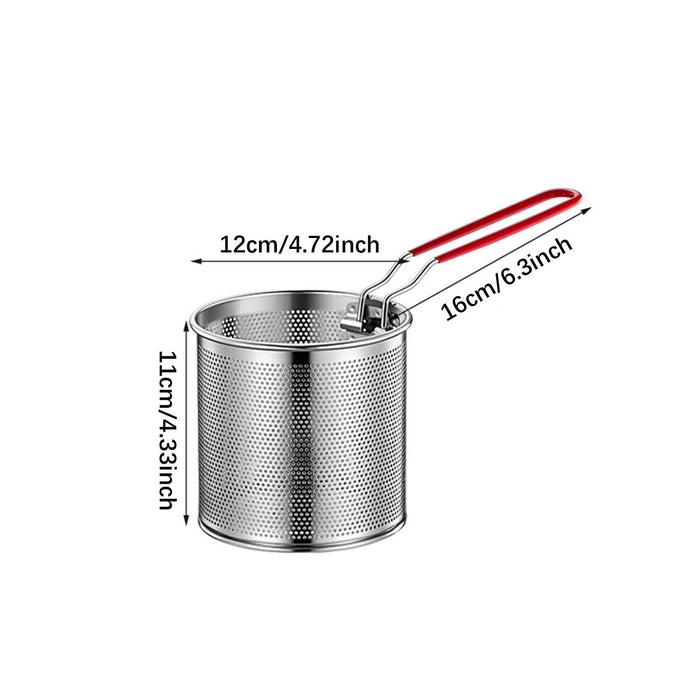 Stainless Steel Fry Basket Deep Frying for Chicken Wing French Fries Serving 12cm