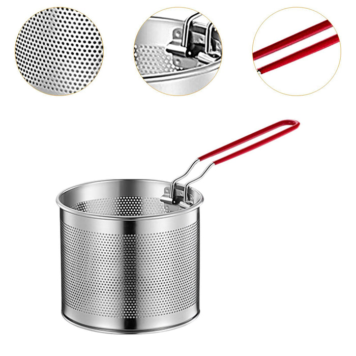 Stainless Steel Fry Basket Deep Frying for Chicken Wing French Fries Serving 14cm