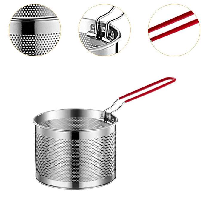 Stainless Steel Fry Basket Deep Frying for Chicken Wing French Fries Serving 18cm