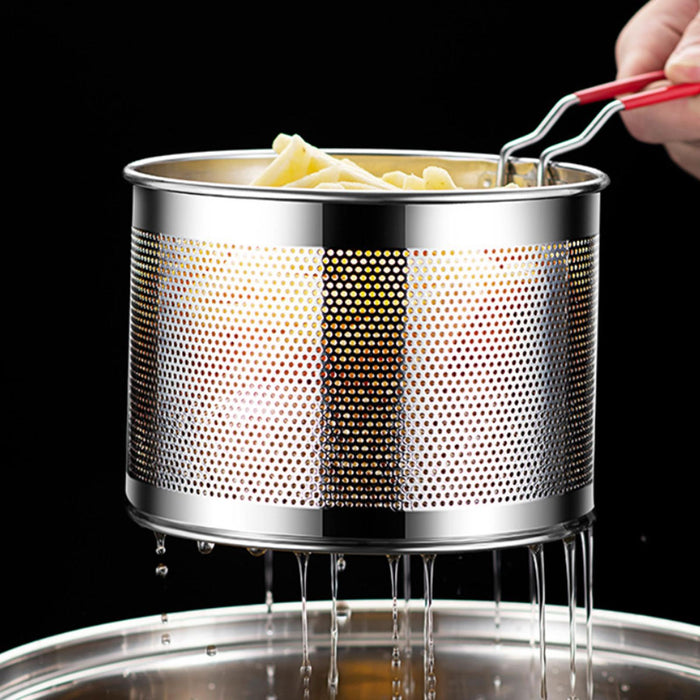 Stainless Steel Fry Basket Deep Frying for Chicken Wing French Fries Serving 20cm