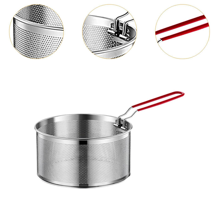 Stainless Steel Fry Basket Deep Frying for Chicken Wing French Fries Serving 20cm