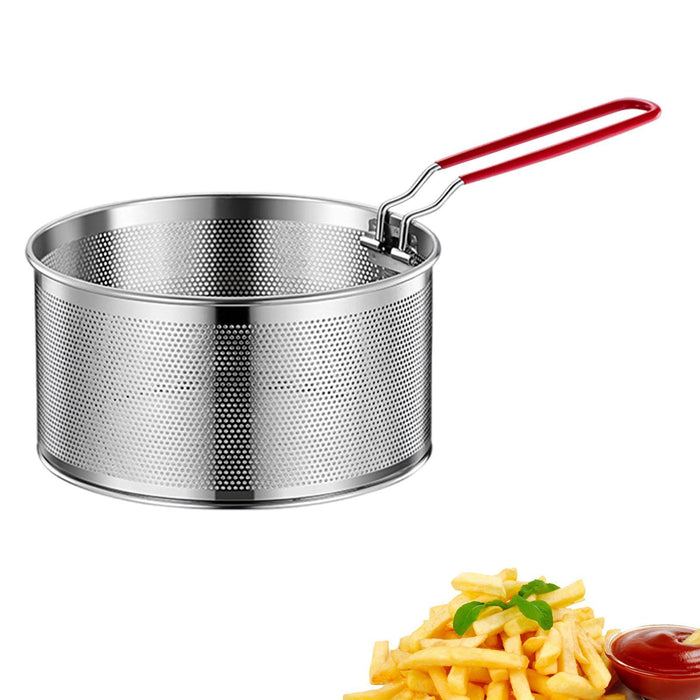 Stainless Steel Fry Basket Deep Frying for Chicken Wing French Fries Serving 20cm