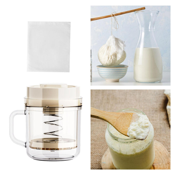 Yogurt Strainer Maker with Lid Yogurt Cheese Maker Machine for Nut Home Milk