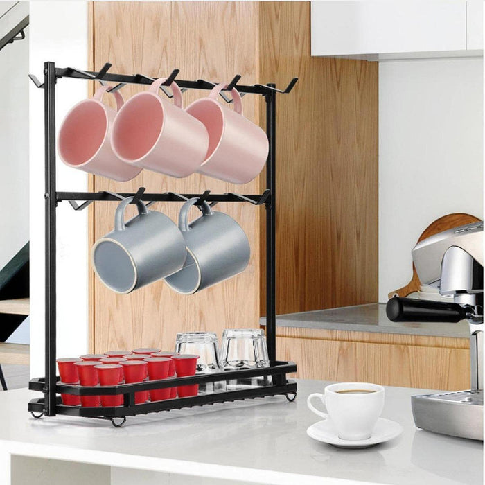 Cup Stand Multipurpose Kitchen Storage Hook for Cabinet Countertop Household