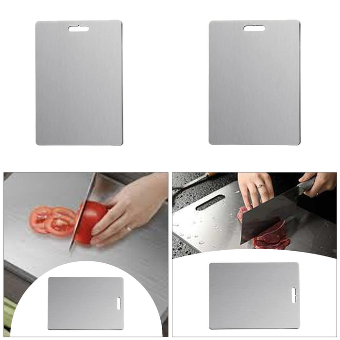 Stainless Steel Cutting Board Kitchen Bread Cutting Mat Rapids Thawing Plate 25cmx15cm