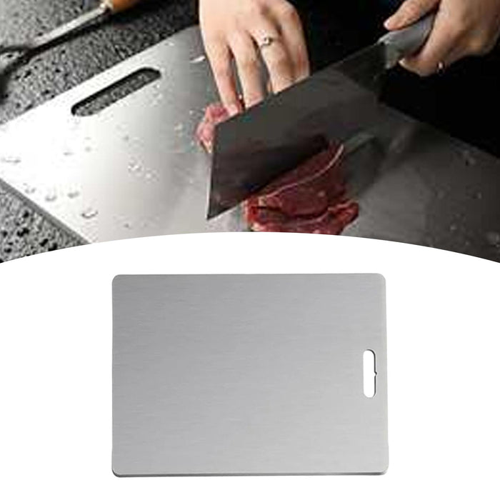 Stainless Steel Cutting Board Kitchen Bread Cutting Mat Rapids Thawing Plate 29cmx20cm