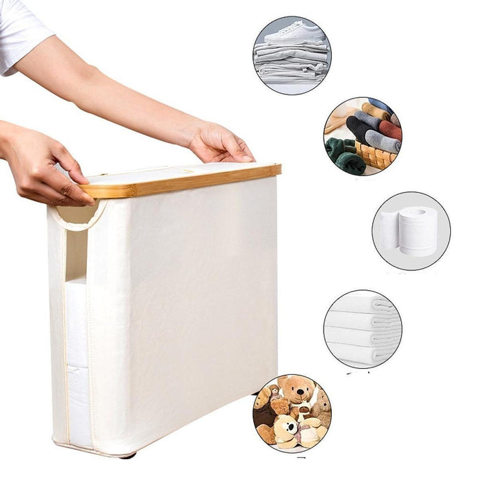 Toilet Paper Storage Basket Clothes Hamper Tissue Bin Toilet Paper Organizer beige