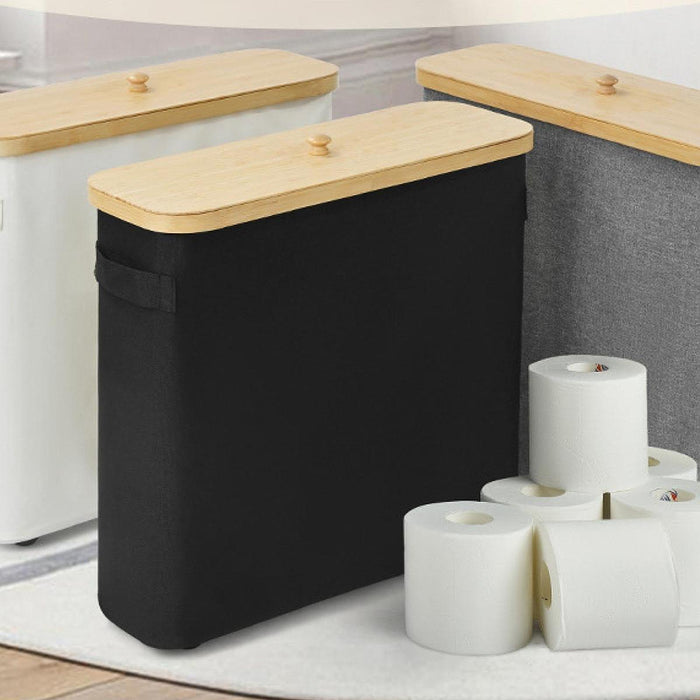 Toilet Paper Storage Basket Clothes Hamper Tissue Bin Toilet Paper Organizer black