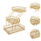 Crofta 3 Tier Countertop Fruit Basket Iron Fruit Holder for Potatoes Produce Onions Gold