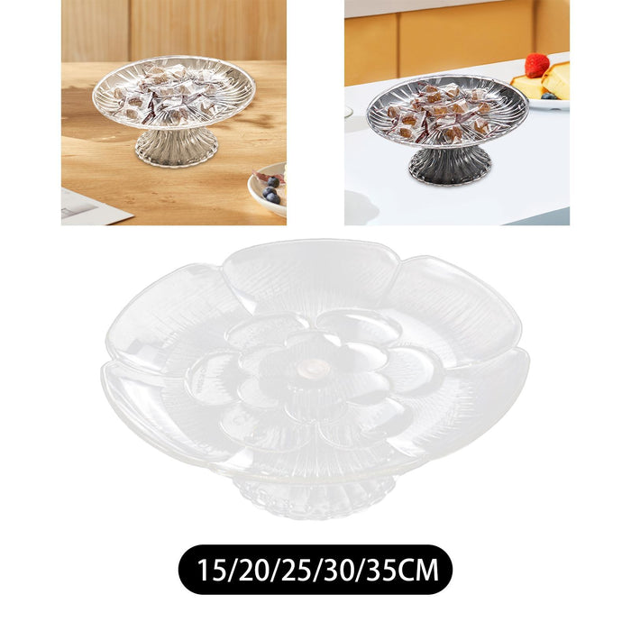 Clear Fruit Plate Organizer Food Storage Dish Dessert Display Plate for Home 15cm