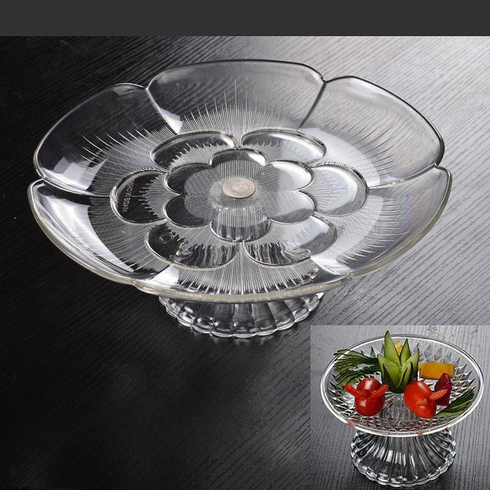 Clear Fruit Plate Organizer Food Storage Dish Dessert Display Plate for Home 15cm