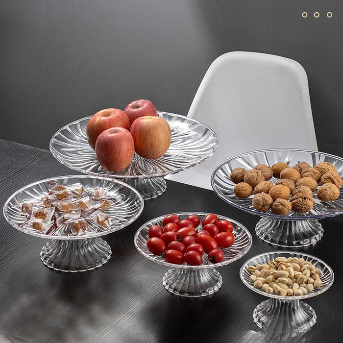 Clear Fruit Plate Organizer Food Storage Dish Dessert Display Plate for Home 15cm