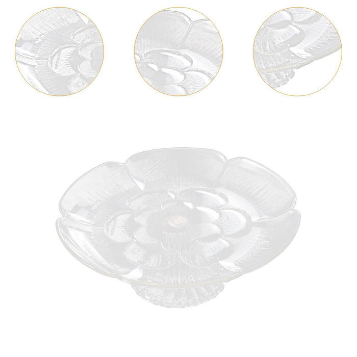 Clear Fruit Plate Organizer Food Storage Dish Dessert Display Plate for Home 15cm