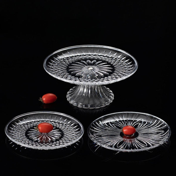 Clear Fruit Plate Organizer Food Storage Dish Dessert Display Plate for Home 15cm