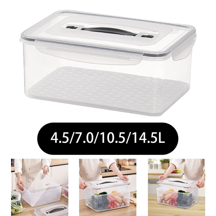 Food Storage Box with Draining Board Portable Sealing for Home Cabinet Bread 4.5L