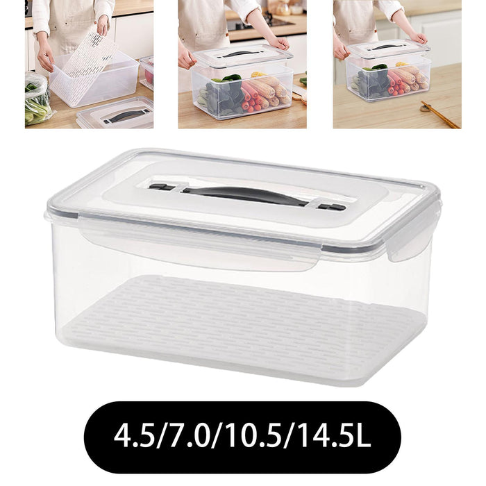 Food Storage Box with Draining Board Portable Sealing for Home Cabinet Bread 4.5L