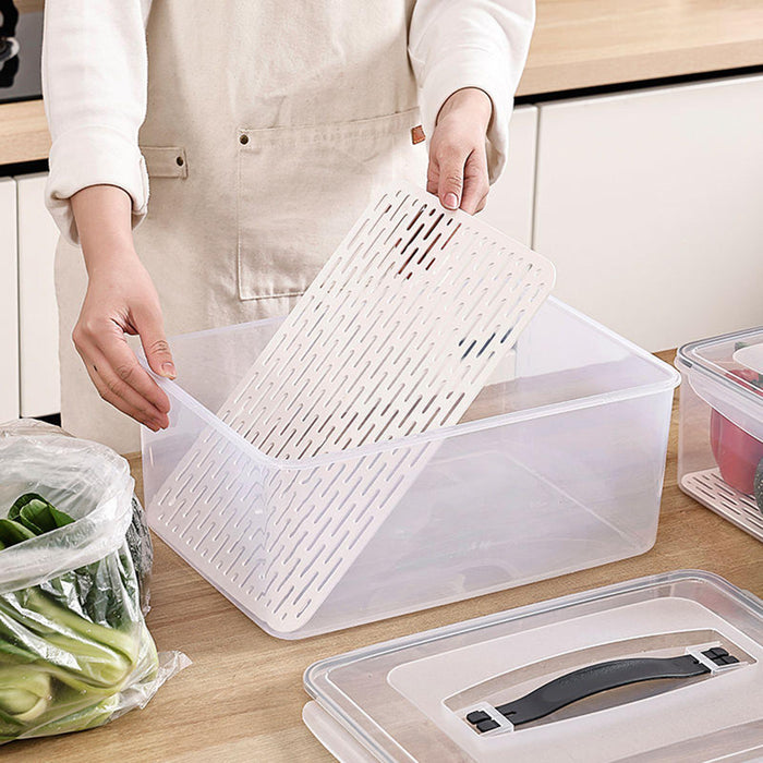 Food Storage Box with Draining Board Portable Sealing for Home Cabinet Bread 4.5L