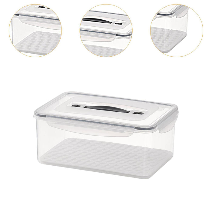 Food Storage Box with Draining Board Portable Sealing for Home Cabinet Bread 4.5L