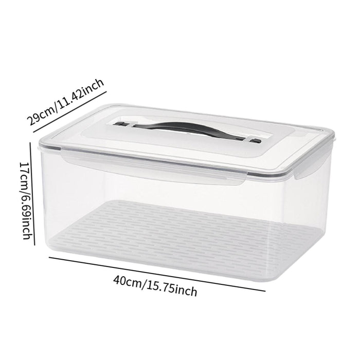 Food Storage Box with Draining Board Portable Sealing for Home Cabinet Bread 14.5L