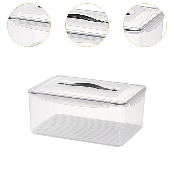 Food Storage Box with Draining Board Portable Sealing for Home Cabinet Bread 14.5L