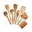 Wooden Kitchen Utensil Set Solid Spoon Fork for Mixing Stirring Serving 9 pieces