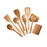 Wooden Kitchen Utensil Set Solid Spoon Fork for Mixing Stirring Serving 9 pieces