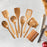 Wooden Kitchen Utensil Set Solid Spoon Fork for Mixing Stirring Serving 9 pieces