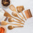 Wooden Kitchen Utensil Set Solid Spoon Fork for Mixing Stirring Serving 9 pieces