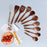 Wooden Kitchen Utensil Set Solid Spoon Fork for Mixing Stirring Serving 10 pieces