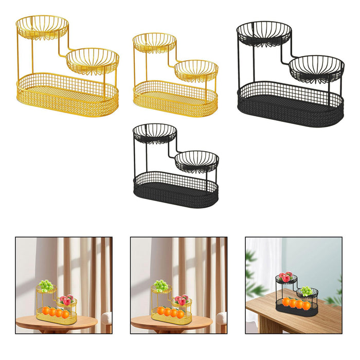 Cosmetic Rack Multi Layer Design Kitchen Storage Rack for Kitchen Countertop Large Gold