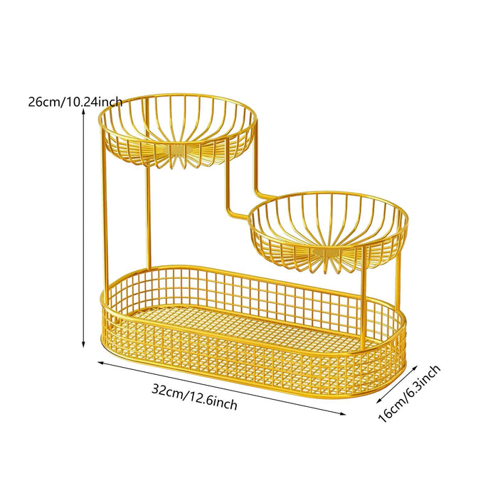 Cosmetic Rack Multi Layer Design Kitchen Storage Rack for Kitchen Countertop Small Gold