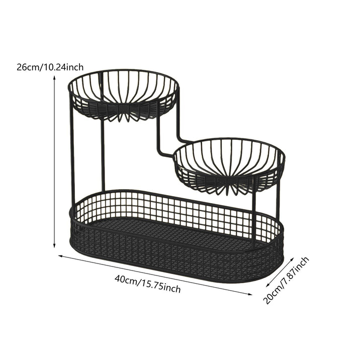 Cosmetic Rack Multi Layer Design Kitchen Storage Rack for Kitchen Countertop Large Black