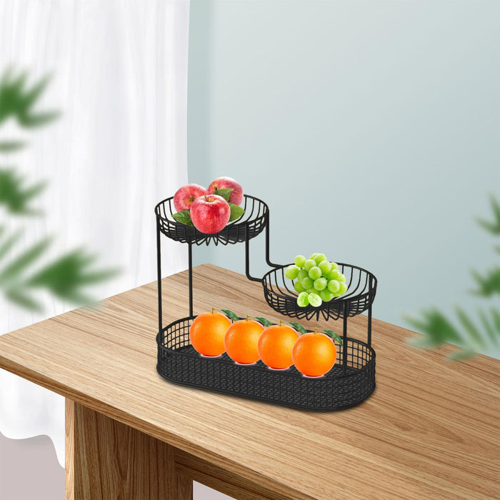 Cosmetic Rack Multi Layer Design Kitchen Storage Rack for Kitchen Countertop Large Black