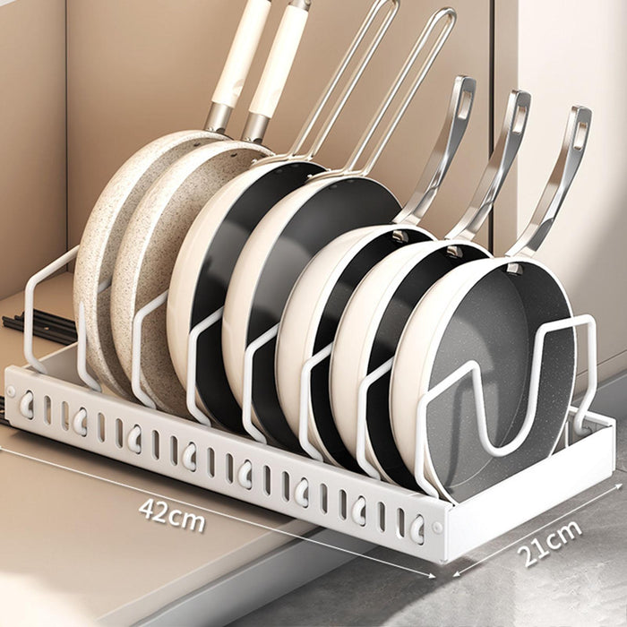 Pull Out Pot Rack Solid Cookware Storage Rack for Countertop Home Use Pantry Medium