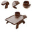 Sofa Serving Tray Nonslip Foldable Sofa Arm Tray for Snacks Coffee Breakfast Brown