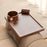 Sofa Serving Tray Nonslip Foldable Sofa Arm Tray for Snacks Coffee Breakfast Brown