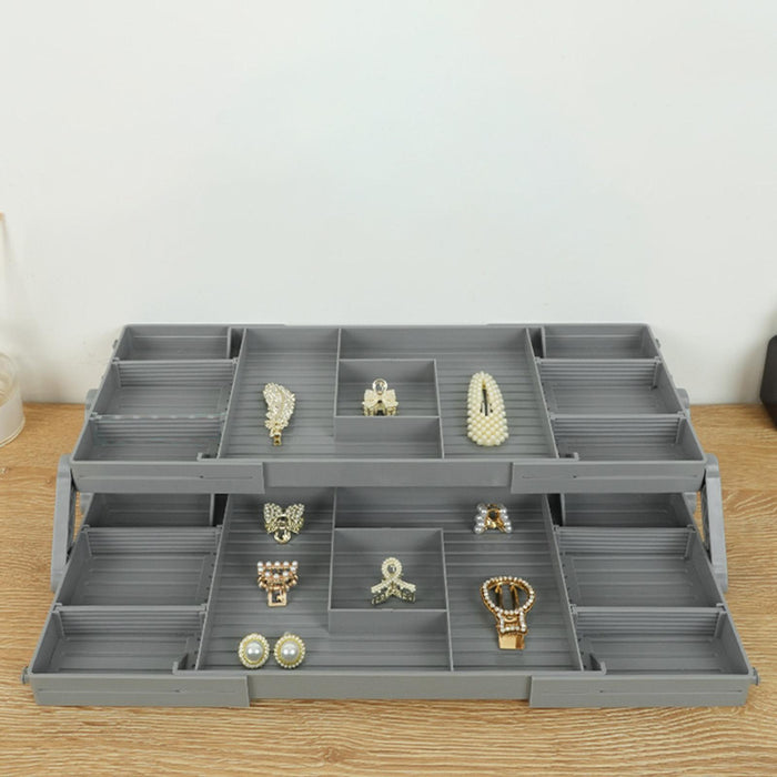 Jewelry Organizer Dresser Necklace Display Box Drawer Extendable Storage Box