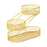 3 Layer Fruit Basket Multiuse Kitchen Countertop Rack for Bread Potato Onion gold