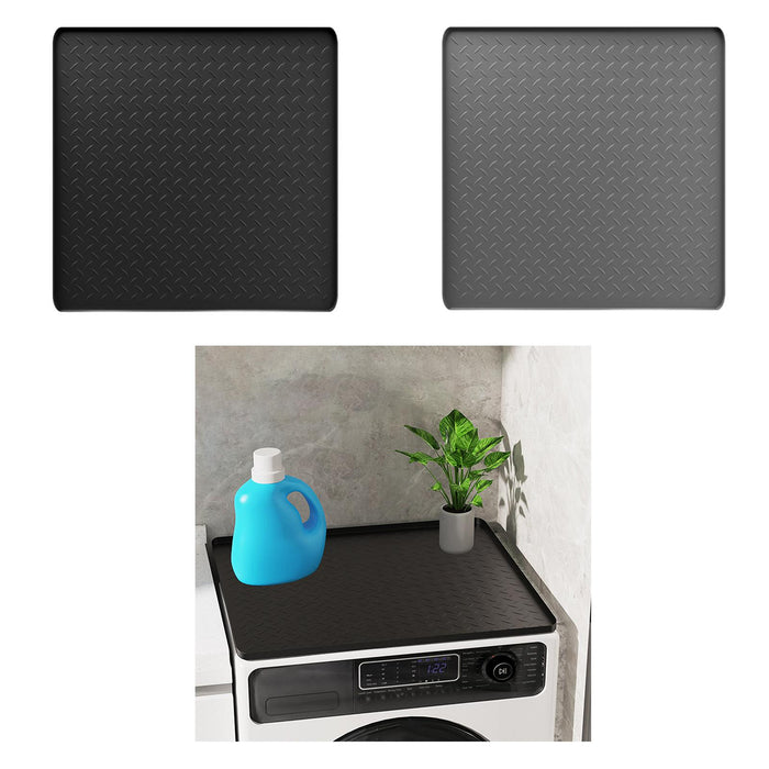 Washing Machine Cover Protector Pad 65x65cm for Laundry Kitchen Refrigerator Black