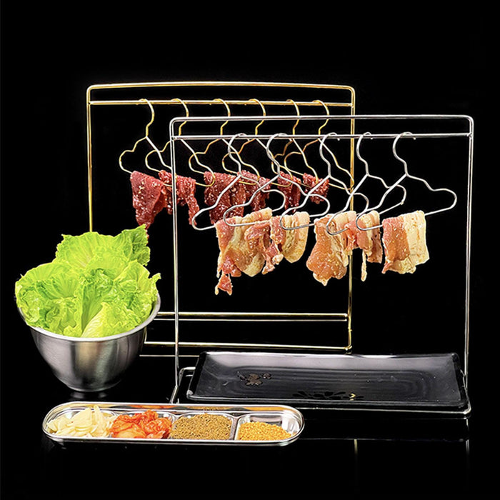 Stainless Steel Grill Racks Meat Roasting Grilling Stand for Kitchen Outdoor gold