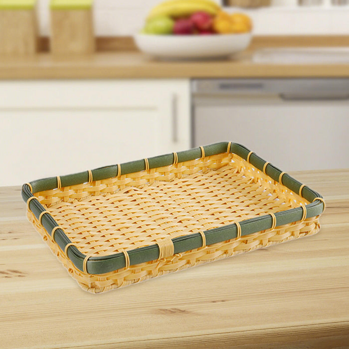 Bamboo Basket Home Decoration DIY Organizer for Vegetables Dinner Table Cake M