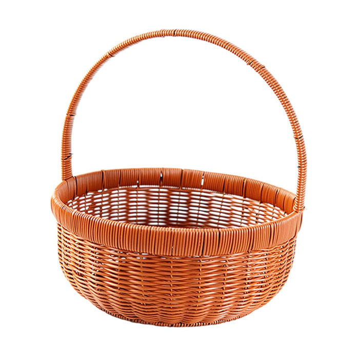 Imitation Rattan Picnic Basket Hand Woven Basket for Fruit Harvesting