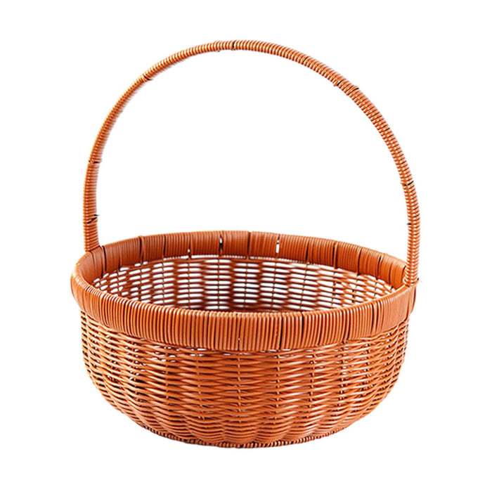 Imitation Rattan Picnic Basket Hand Woven Basket for Fruit Harvesting