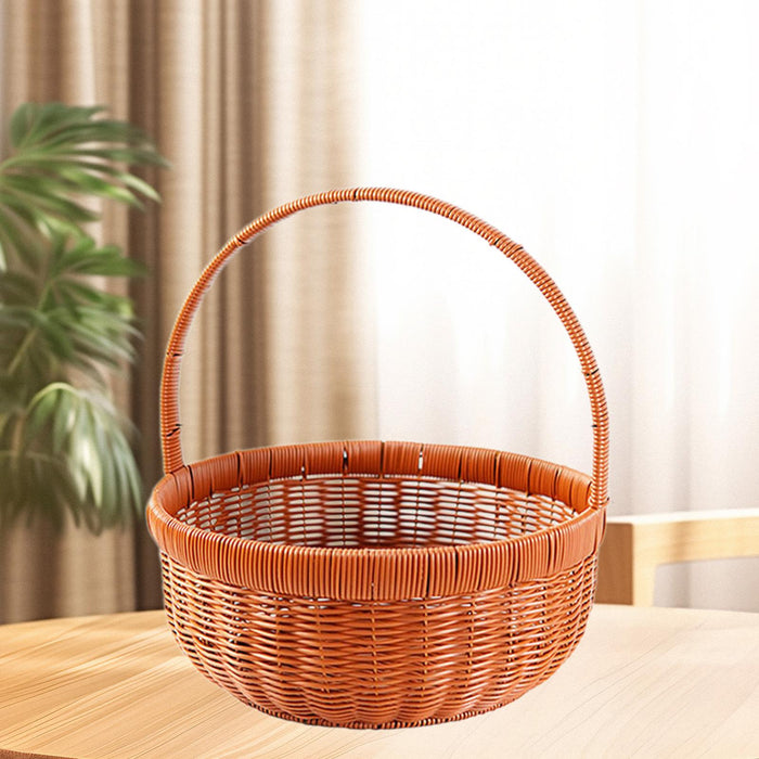 Imitation Rattan Picnic Basket Hand Woven Basket for Fruit Harvesting