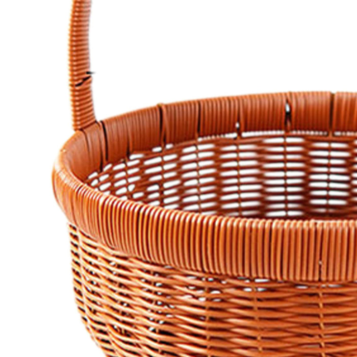 Imitation Rattan Picnic Basket Hand Woven Basket for Fruit Harvesting