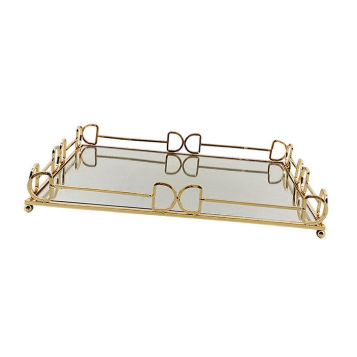 Mirror Tray Modern Cosmetic Vanity Serving Tray for Bedroom Cosmetics Toilet gold